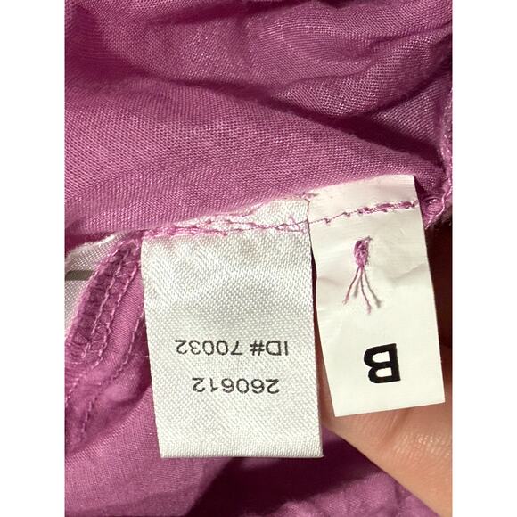 Ann Taylor Loft Blouse Lightweight Gauzy Cotton Silk Womens SP Pink Drawstring - Picture 7 of 8